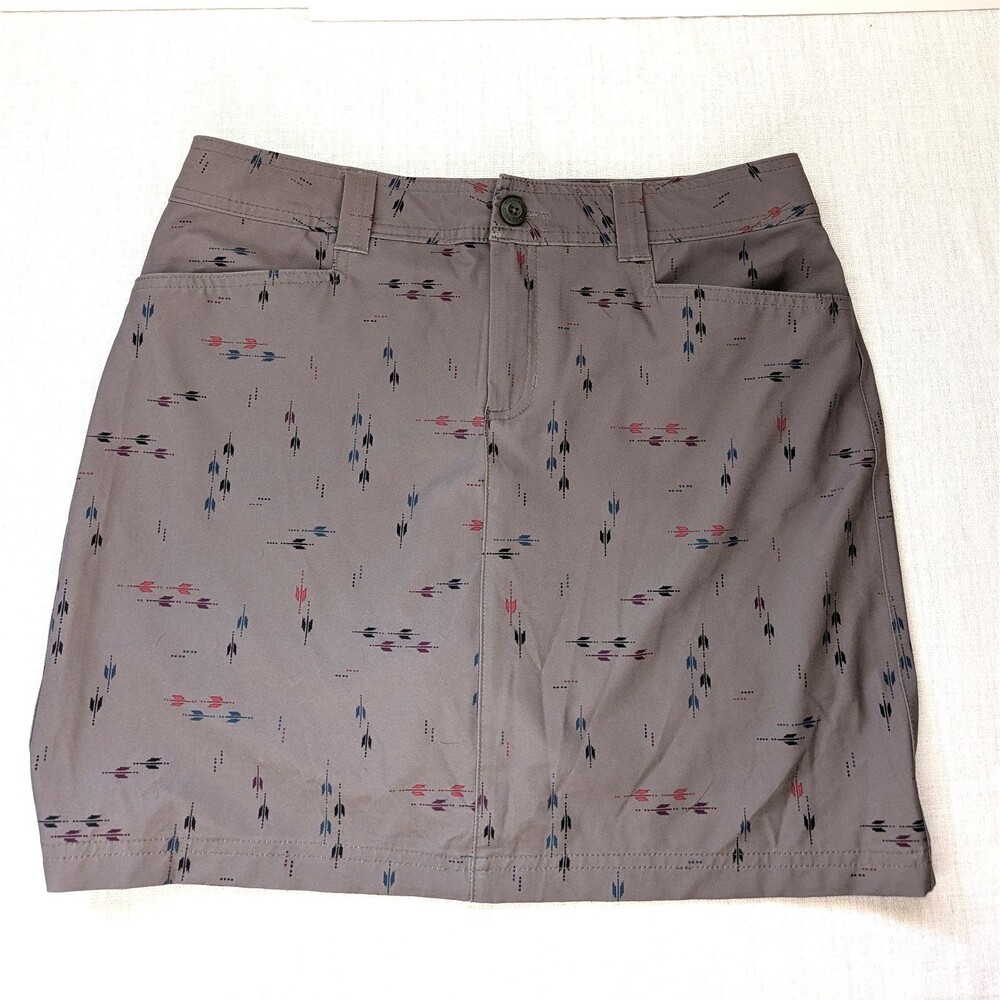 Eddie Bauer Women's Skort Size 6 Olive Green Aztec Print Pickleball Tennis Golf